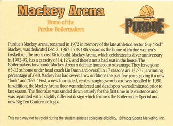 1992-93 Purdue Boilermakers Women #NNO Mackey Arena Back