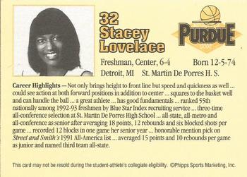 1992-93 Purdue Boilermakers Women #NNO Stacey Lovelace Back