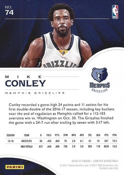 2016-17 Panini Limited #74 Mike Conley Back