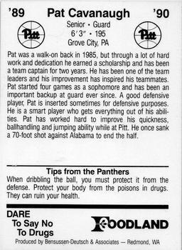 1989-90 Pittsburgh Panthers #NNO Pat Cavanaugh Back