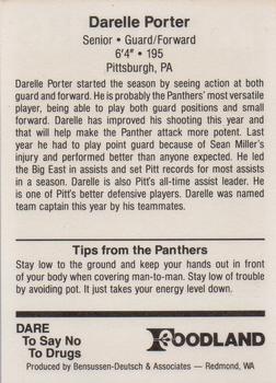 1990-91 Pittsburgh Panthers #NNO Darelle Porter Back