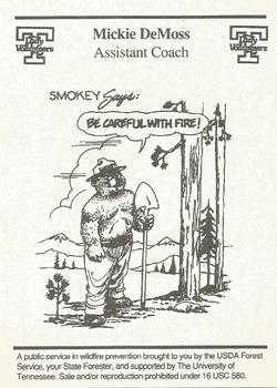 1992-93 Tennessee Lady Volunteers Smokey #4 Mickie DeMoss Back