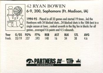 1995-96 Iowa Hawkeyes #NNO Ryan Bowen Back