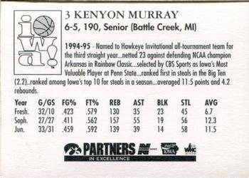 1995-96 Iowa Hawkeyes #NNO Kenyon Murray Back