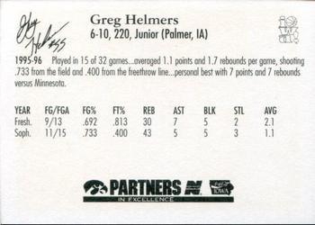 1996-97 Iowa Hawkeyes #NNO Greg Helmers Back