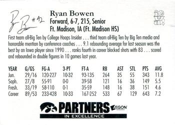 1997-98 Iowa Hawkeyes #2 Ryan Bowen Back