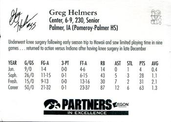 1997-98 Iowa Hawkeyes #5 Greg Helmers Back