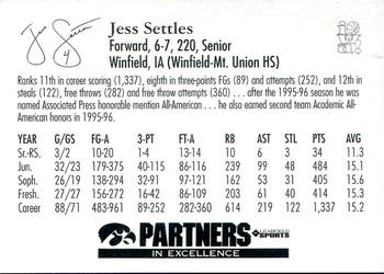 1997-98 Iowa Hawkeyes #12 Jess Settles Back