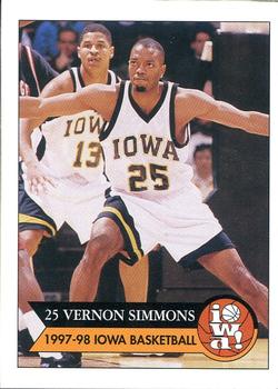1997-98 Iowa Hawkeyes #13 Vernon Simmons Front