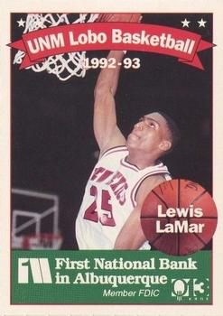 1992-93 New Mexico Lobos #8 Lewis LaMar Front