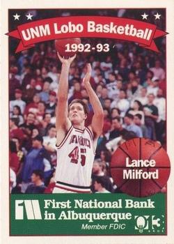 1992-93 New Mexico Lobos #11 Lance Milford Front