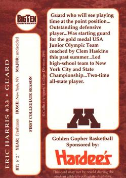 1994-95 Minnesota Golden Gophers #3 Eric Harris Back
