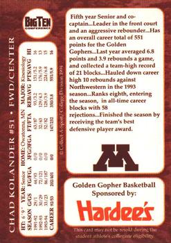 1994-95 Minnesota Golden Gophers #6 Chad Kolander Back