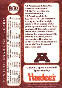 1994-95 Minnesota Golden Gophers #7 Voshon Lenard Back