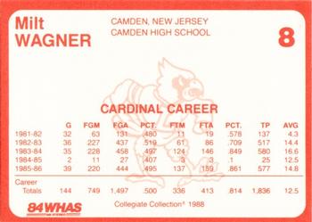 1988-89 Louisville Cardinals Collegiate Collection #8 Milt Wagner Back