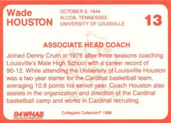 1988-89 Louisville Cardinals Collegiate Collection #13 Wade Houston Back