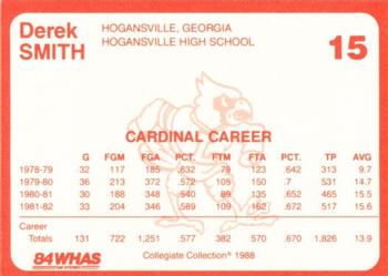 1988-89 Louisville Cardinals Collegiate Collection #15 Derek Smith Back