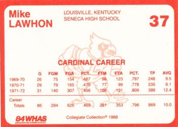 1988-89 Louisville Cardinals Collegiate Collection #37 Mike Lawhon Back