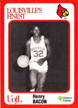 1988-89 Louisville Cardinals Collegiate Collection #40 Henry Bacon Front