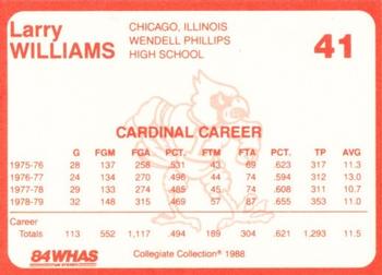 1988-89 Louisville Cardinals Collegiate Collection #41 Larry Williams Back