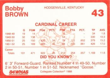 1988-89 Louisville Cardinals Collegiate Collection #43 Bobby Brown Back