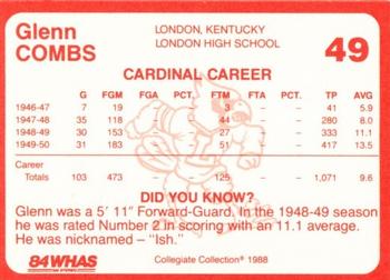 1988-89 Louisville Cardinals Collegiate Collection #49 Glen Combs Back