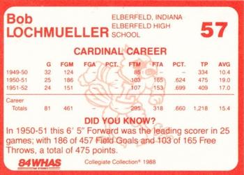 1988-89 Louisville Cardinals Collegiate Collection #57 Bob Lochmueller Back