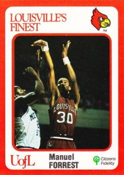 1988-89 Louisville Cardinals Collegiate Collection #100 Manuel Forrest Front