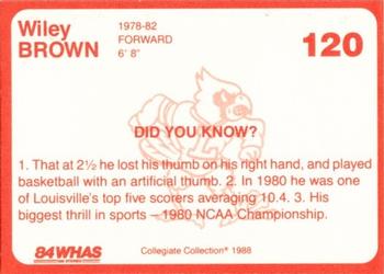 1988-89 Louisville Cardinals Collegiate Collection #120 Wiley Brown Back