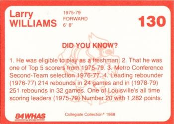 1988-89 Louisville Cardinals Collegiate Collection #130 Larry Williams Back