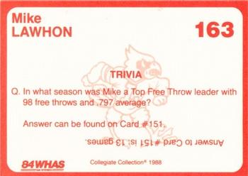 1988-89 Louisville Cardinals Collegiate Collection #163 Mike Lawhon Back