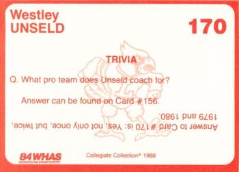 1988-89 Louisville Cardinals Collegiate Collection #170 Wes Unseld Back