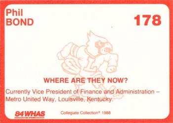 1988-89 Louisville Cardinals Collegiate Collection #178 Phil Bond Back