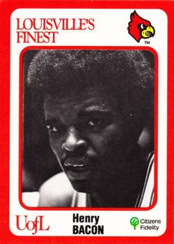 1988-89 Louisville Cardinals Collegiate Collection #189 Henry Bacon Front
