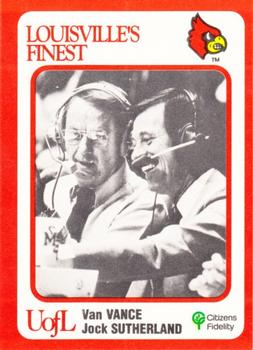 1988-89 Louisville Cardinals Collegiate Collection #193 Van Vance / Jock Sutherland Front