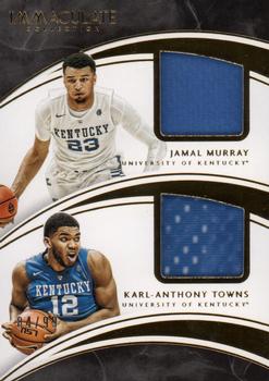 2016-17 Panini Immaculate Collection Collegiate - Collegiate Combos Materials #4 Jamal Murray / Karl-Anthony Towns Front