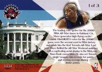2001 NBA All-Star Game Washington D.C. #1 Vince Carter Back