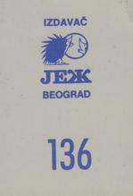 1989 KOS/JEZ Yugoslavian Stickers #136 Isiah Thomas / Michael Jordan Back