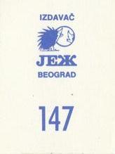 1989 KOS/JEZ Yugoslavian Stickers #147 Dallas Mavericks Logo Back