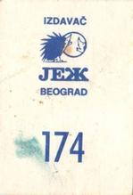 1989 KOS/JEZ Yugoslavian Stickers #174 Los Angeles Lakers Logo Back