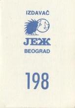 1989 KOS/JEZ Yugoslavian Stickers #198 Seattle SuperSonics Team Logo Back