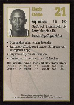 1993-94 Purdue Boilermakers #NNO Herb Dove Back
