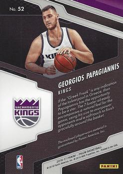 2016-17 Panini Prizm - Rookie Jerseys #52 Georgios Papagiannis Back