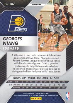 2016-17 Panini Prizm - Silver Prizms #187 Georges Niang Back