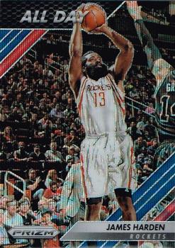 2016-17 Panini Prizm - All Day Blue Wave #9 James Harden Front