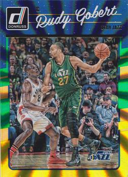 2016-17 Donruss - Green and Yellow Holo Laser #50 Rudy Gobert Front