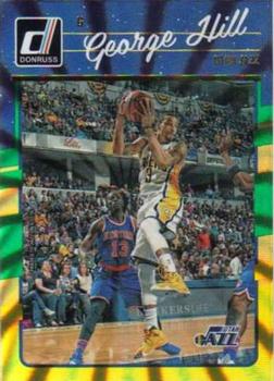2016-17 Donruss - Green and Yellow Holo Laser #51 George Hill Front
