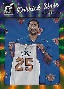 2016-17 Donruss - Green and Yellow Holo Laser #62 Derrick Rose Front