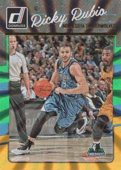 2016-17 Donruss - Green and Yellow Holo Laser #127 Ricky Rubio Front