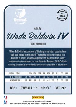 2016-17 Donruss - Green Holo Laser #164 Wade Baldwin IV Back